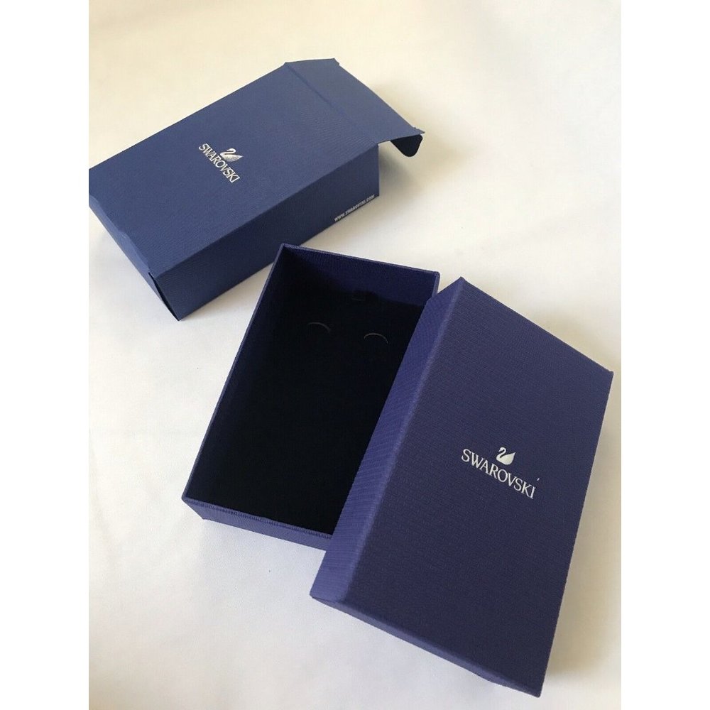 NWT Swarovski Empty Jewelry Hard Case Blue  5.3" x 3.5" x 1.5" - Picture 8 of 11
